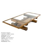 Τραπέζι σαλονιού Yabila μασίφ ξύλο επιφάνεια γυαλί 160x30x76εκ ed5823 - Image 3