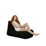 Πουφ Trendy μαύρο ύφασμα 65x105cm ed5886 - Image 3