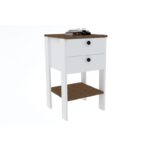 Κομοδίνο Giorno λευκή καρυδί μελαμίνη 44x44x75cm ed5898 - Image 4