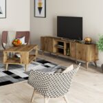 Σετ επίπλων σαλονιού Esordio μελαμίνη 180x34x52cm καρυδί ed5928 - Image 4