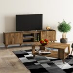 Σετ επίπλων σαλονιού Esordio μελαμίνη 180x34x52cm καρυδί ed5928 - Image 5