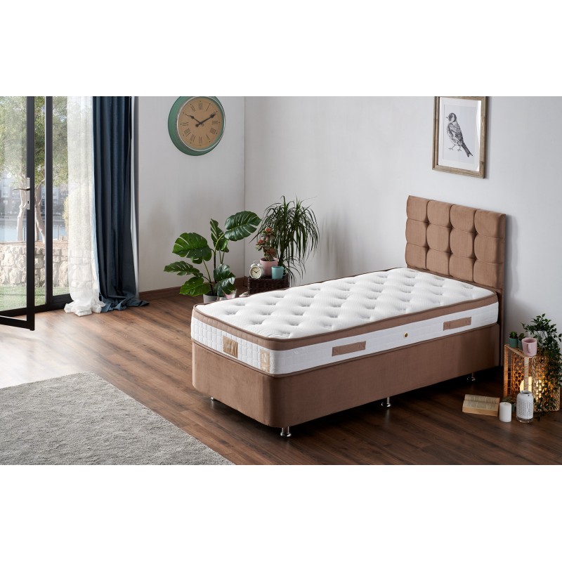 5995_0-800x800 Βάση και κεφαλάρι Latte ανοιχτό καφέ χάλυβα μελαμίνη με στρώμα 90x190x38εκ ed5995 - Image 1