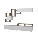 Έπιπλο τηλεόρασης Elit λευκό καρυδί 210x36 8x46 8cm μελαμίνη ed59 - Image 3