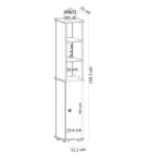 Ντουλάπι μπάνιου Niles Sapphire Oak μελαμίνη 33 2x35x188 3cm ed6031 - Image 2