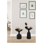 Σετ μεταλλικά τραπεζάκια Corti μαύρο χρώμα 42x56cm ed6061