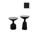 Σετ μεταλλικά τραπεζάκια Corti μαύρο χρώμα 42x56cm ed6061 - Image 3