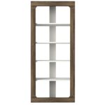 Βιβλιοθήκη Rentes άσπρο καρυδί μελαμίνη 75x31 3x180εκ ed6064 - Image 4