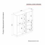 Ντουλάπα πεντάφυλλη Ravenna άσπρη χρυσή μελαμίνη 175x47 2x194cm ed606 - Image 2