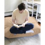 Πουφ Cushion 100x100 αδιάβροχο ύφασμα Mink ed6086 - Image 3