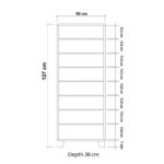 STELLA ΠΑΠΟΥΤΣΟΘΗΚΗ ΛΕΥΚΟ ΜΕΛΑΜΙΝΗ 50x38xH127cm ed6088 - Image 2