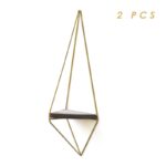 Ραφιέρα Dani καρυδί χρυσό ξύλο μεταλλικό πλαίσιο 32x15x60εκ ed6091 - Image 5