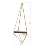 Ραφιέρα Dani καρυδί χρυσό ξύλο μεταλλικό πλαίσιο 32x15x60εκ ed6091 - Image 2