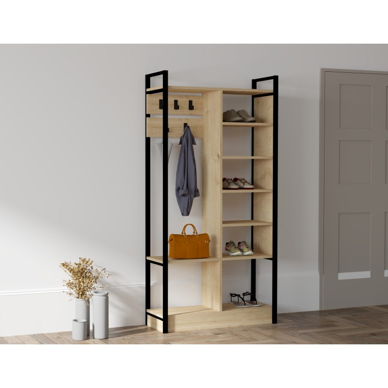 6122_0-800x800 Έπιπλο εισόδου Begonya Sapphire μελαμίνη μεταλλικός σκελετός 90x33x180εκ ed6122 - Image 1