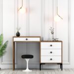 Κονσόλα Lizbon καρυδί λευκό 124x40x84 7cm ed6151