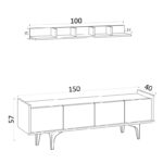Έπιπλο τηλεόρασης Kastro Sapphire Oak 150x40x57cm ed6155 - Image 2