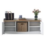 Έπιπλο εισόδου Povoli άσπρο καρυδί μελαμίνη 120x40x45εκ ed6198 - Image 5