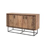Μπουφές Quattro atlantic pine μαύρο καφέ χρώμα μελαμίνη 140x80x40cm ed6200 - Image 5