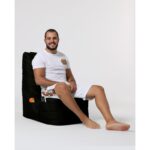 Πουφ Diamond αδιάβροχο ύφασμα μαύρο 60x35cm ed6274 - Image 5