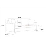 Καναπές διθέσιος Eva κρεμ 155x90x82cm ed6283 - Image 2