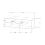 Βάση τηλεόρασης Cafu Black 100x29 6x40cm ed6284 - Image 2