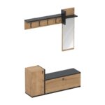 Έπιπλο εισόδου Loro ανθρακί oak χρώμα μοριοσανίδα 120x35x56 8cm ed6286 - Image 3