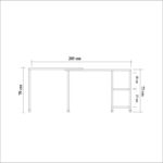 Γραφείο Berta μέταλλο μελαμίνη Atlantic Pine μαύρο 125x54 5x79cm ed628 - Image 3