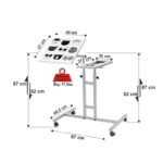 Βοηθητικό τραπέζι σαλονιού τραπέζι laptop Glen άσπρο 37x40x87cm ed6320 - Image 3