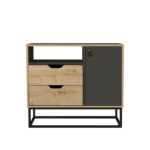 Μπουφέ Barbara Sapphire ανθρακί χρώμα 90x80x35cm ed6321 - Image 3