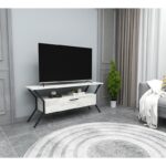 Έπιπλο τηλεόρασης Stile γκρι μαύρο 124x35x54cm ed6336 - Image 5