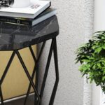 Βοηθητικό τραπέζι Sofya μαύρη Marble μελαμίνη 46x57cm ed6354 - Image 4