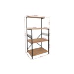 Ραφίερα Anemoni Black Pine μαυρο μεταλλο μελαμίνη 60x45x124εκ ed635 - Image 2