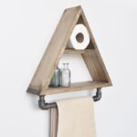 Ράφι μπάνιου Tubo μέταλλο ξύλο 36x41x11cm ed6373 - Image 4