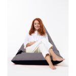 Πουφ κρεβάτι Pyramid Large Double αδιάβροχο ύφασμα Fume μαύρο 145x35cm ed6380 - Image 2