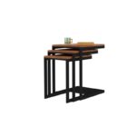 Βοηθητικά τραπεζάκια Pezzo καρυδί 38x43 5x51 3cm ed641 - Image 4