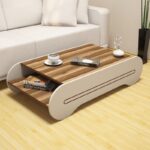 Τραπέζι σαλονιού Cool καρυδί κρεμ μελαμίνη 120x63 6x30εκ ed6440