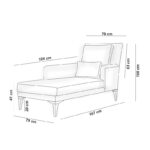 Ανάκλινδρο Sofia κεραμιδί ύφασμα ξύλινα πόδια 79x100x167cm ed6455 - Image 2