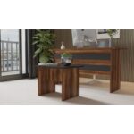 Τραπεζάκι γραφείου Stretto καρυδί ανθρακί μελαμίνη 60x50x46 3cm ed6486 - Image 5