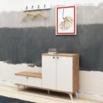 Έπιπλο εισόδου Evva δρυς άσπρο μελαμίνη 120x30x76εκ ed648 - Image 4