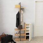 Έπιπλο εισόδου Rone άσπρο μελαμίνη μεταλλικός σκελετός 80x35x184εκ ed6515 - Image 4