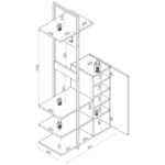 Έπιπλο εισόδου Rone άσπρο μελαμίνη μεταλλικός σκελετός 80x35x184εκ ed6515 - Image 2