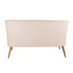 Καναπές διθέσιος ξύλινος Lamont κρεμ χρώμα 140x74x80cm ed6523 - Image 4