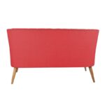 Καναπές διθέσιος ξύλινος Lamont κόκκινο χρώμα 140x74x80cm ed6526 - Image 3