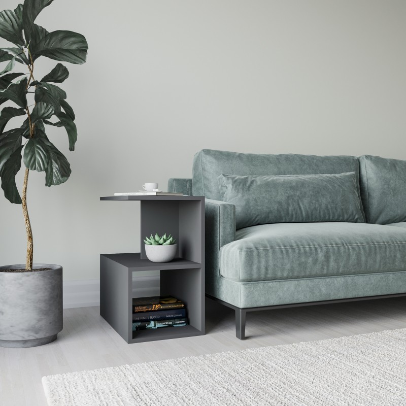 6558_0-800x800 Βοηθητικό τραπέζι Larmon ανθρακί 59 6x35 6x63 2cm μελαμίνη ed6558 - Image 1