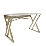 Γραφείο Castel λευκό χρυσό χρώμα 120x60x75cm μελαμίνη ed6559 - Image 4