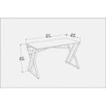 Γραφείο Castel λευκό χρυσό χρώμα 120x60x75cm μελαμίνη ed6559 - Image 2