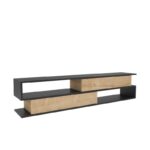 Έπιπλο τηλεόρασης Corso ανθρακί Oak 160x35 3x38 6cm ed6570 - Image 3