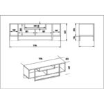 Βάση τηλεόρασης Asal 120 White Black 119 4x35 2x40 2cm ed6573 - Image 2