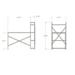 Γραφείο Effe λευκό χρώμα μέταλλο μελαμίνη 120x60x75cm ed6584 - Image 2