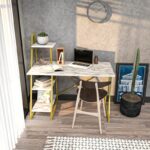 Γραφείο Admire λευκό χρυσό μελαμίνη 120x60x120cm ed6606