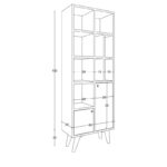 Βιβλιοθήκη Lasko ανθρακί δρυς μελαμίνη 60x30x170εκ ed6677 - Image 2